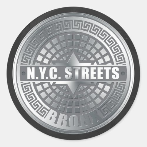 Manhole Covers Bronx Classic Round Sticker