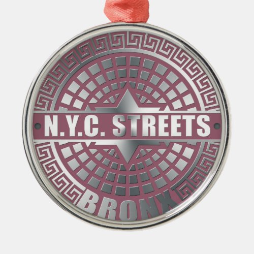 Manhole Covers Bronx Metal Ornament