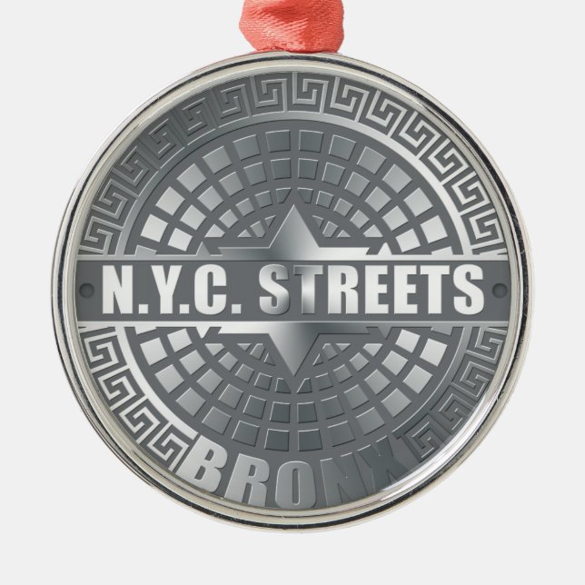 Manhole Covers Bronx Metal Ornament (Front)