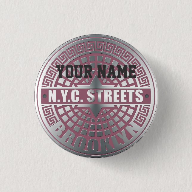 Manhole Covers Brooklyn Button (Front)