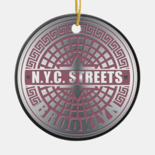 Manhole Covers Brooklyn Ceramic Ornament