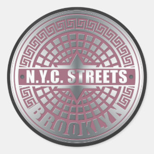 Manhole Covers Brooklyn Classic Round Sticker