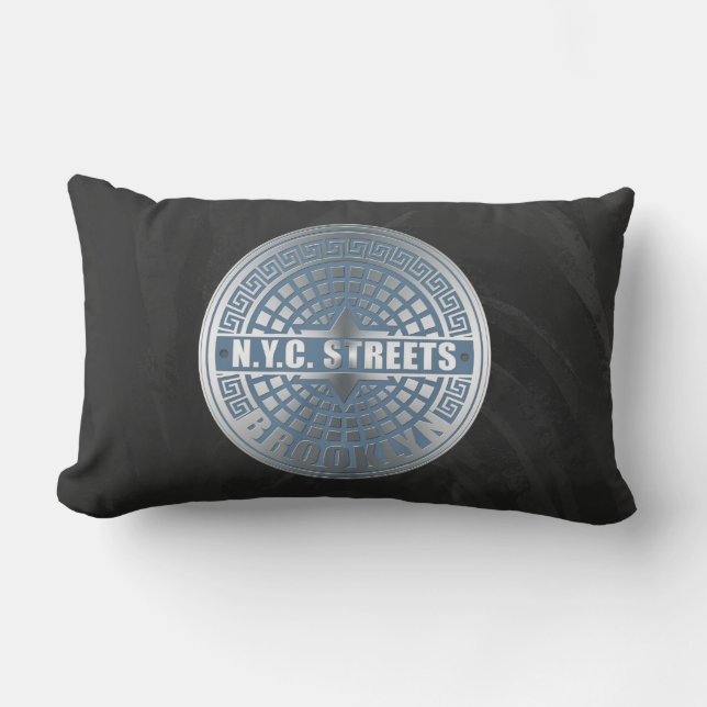 Manhole Covers Brooklyn Lumbar Pillow (Front)
