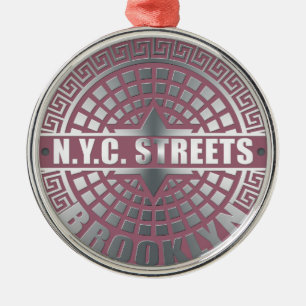 Manhole Covers Brooklyn Metal Ornament