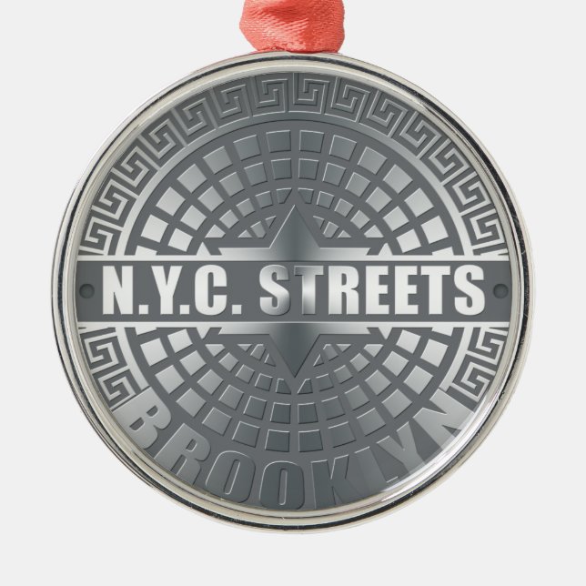 Manhole Covers Brooklyn Metal Ornament (Front)