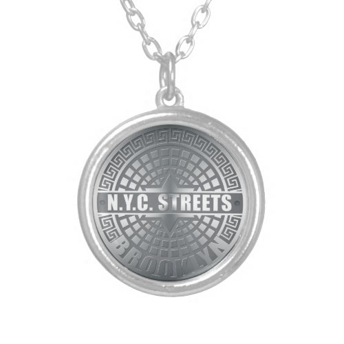 Manhole Covers Brooklyn Silver Plated Necklace