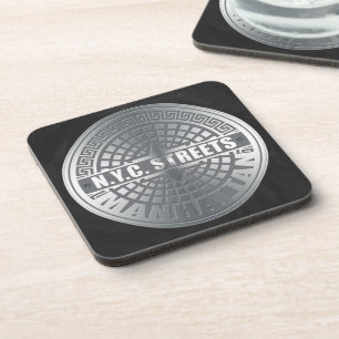 Manhole Covers Manhattan Beverage Coaster