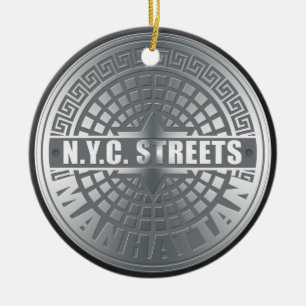 Manhole Covers Manhattan Ceramic Ornament
