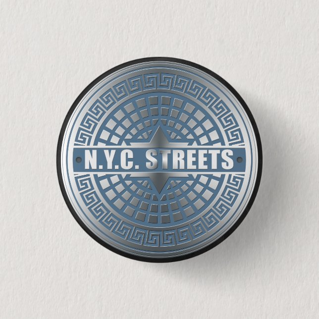 Manhole Covers NYC Button (Front)