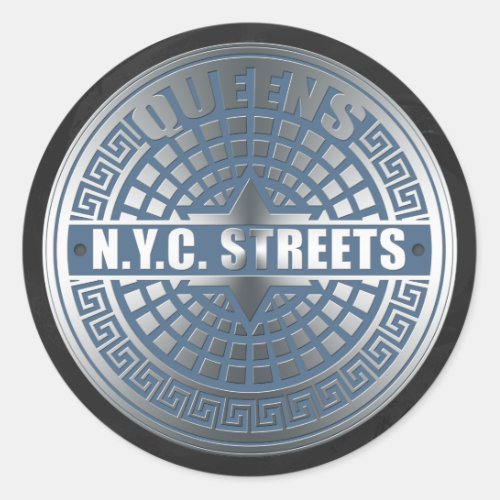 Manhole Covers Queens Classic Round Sticker