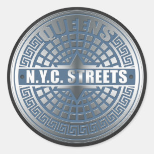 Manhole Covers Queens Classic Round Sticker