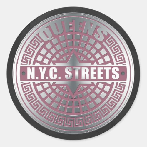 Manhole Covers Queens Classic Round Sticker