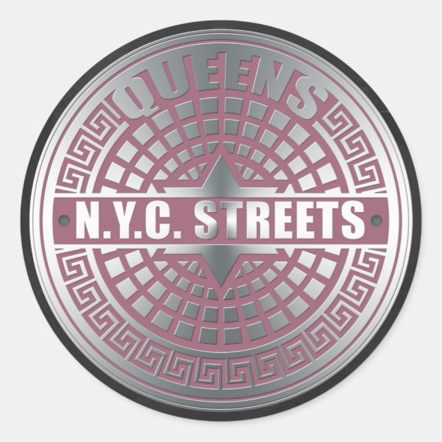 Manhole Covers Queens Classic Round Sticker (Front)
