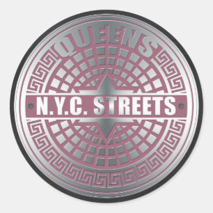 Manhole Covers Queens Classic Round Sticker