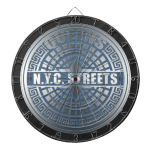 Manhole Covers Queens Dartboard With Darts