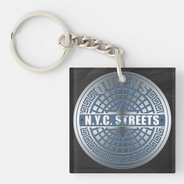 Manhole Covers Queens Keychain (Front)