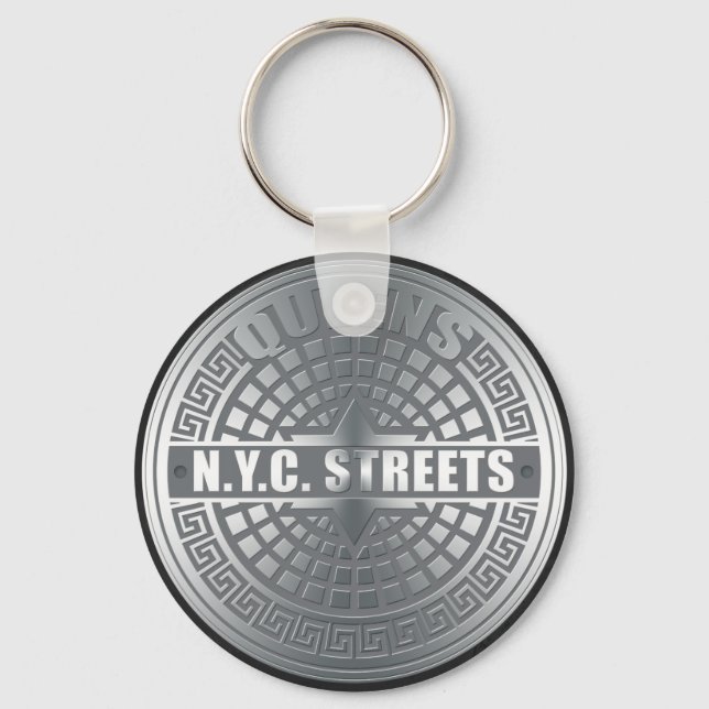Manhole Covers Queens Keychain (Front)