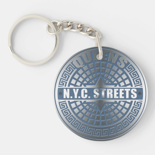 Manhole Covers Queens Keychain (Front)