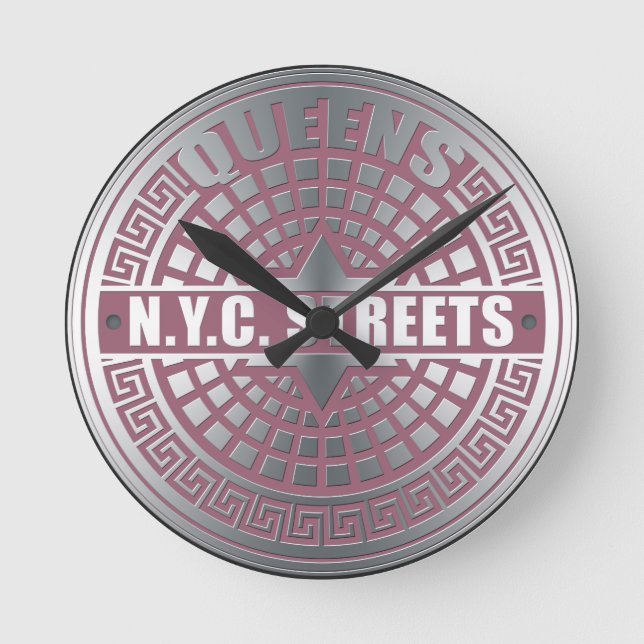 Manhole Covers Queens Round Clock (Front)