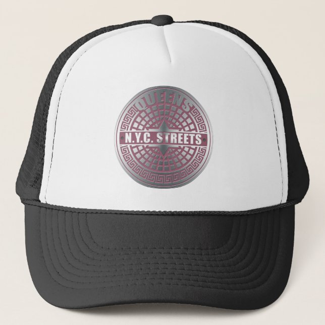 Manhole Covers Queens Trucker Hat (Front)