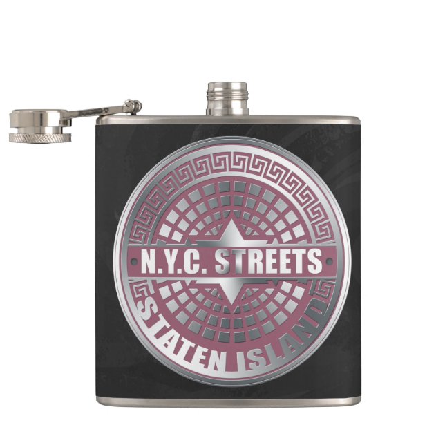 Manhole Covers Staten Island Flask (Opened)