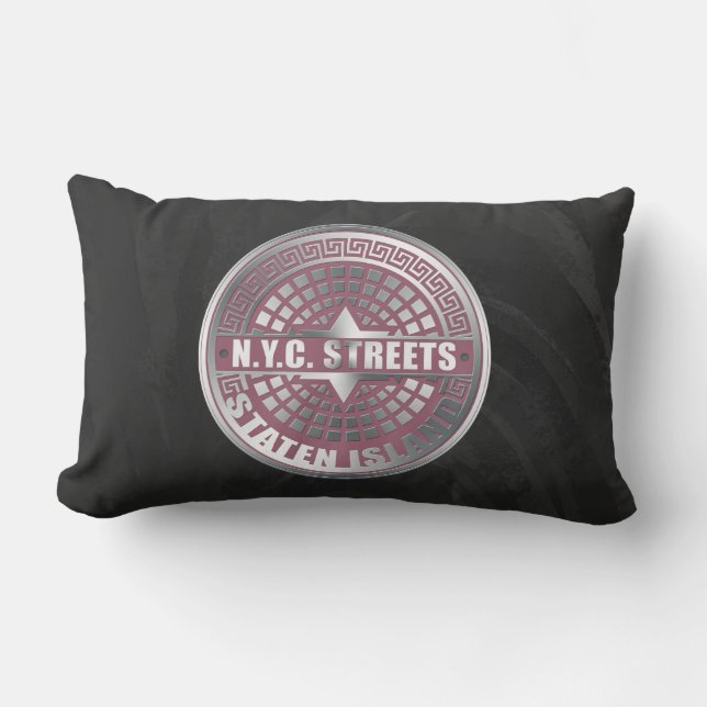 Manhole Covers Staten Island Lumbar Pillow (Front)