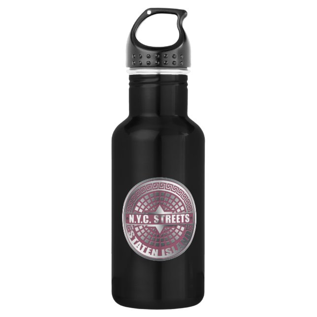 Manhole Covers Staten Island Water Bottle (Front)