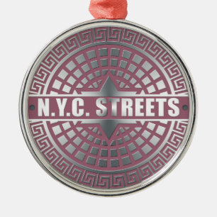 Manhole CoversNYC Metal Ornament