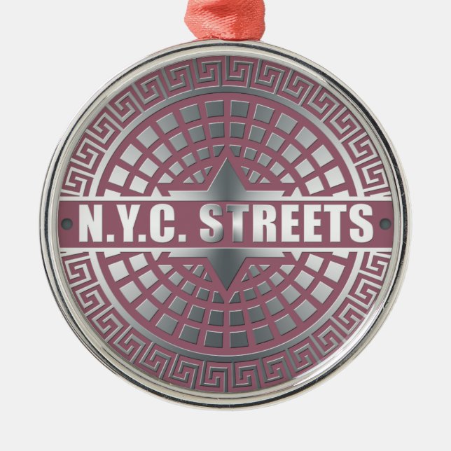 Manhole CoversNYC Metal Ornament (Front)