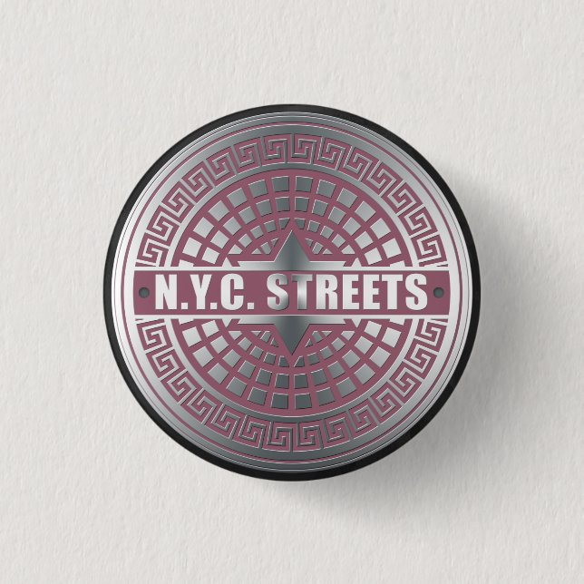 Manhole CoversNYC Pinback Button (Front)