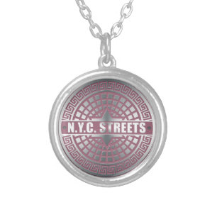 Manhole CoversNYC Silver Plated Necklace