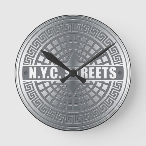Manhole NYC Round Clock