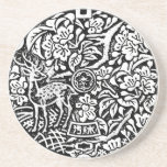 Manhole Street Cover Nara Japan with Deer Coaster<br><div class="desc">This round stamp style manhole design looks great on this sandstone drink coaster. This Japanese urban street manhole sewer grate cover in Nara Japan features trees and a beautiful deer.</div>