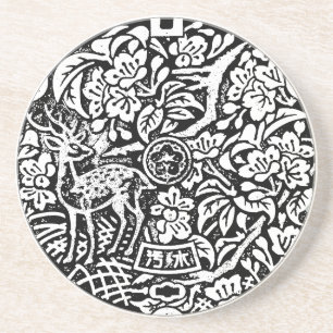 Manhole Street Cover Nara Japan with Deer Coaster