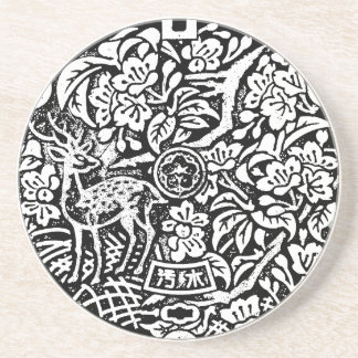 Manhole Street Cover Nara Japan with Deer Coaster