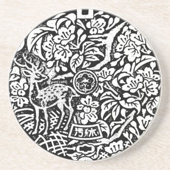 Manhole Street Cover Nara Japan With Deer Coaster by PNGDesign at Zazzle