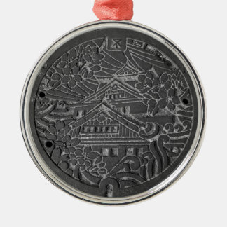Manholes in Osaka City Metal Ornament