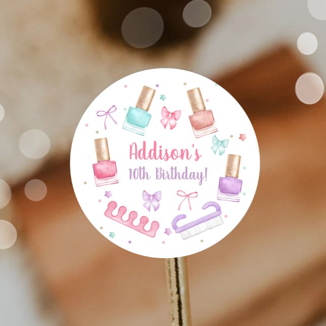Mani-Pedi Party Manicure Pedicure Nail Polish Classic Round Sticker (Creator Uploaded)