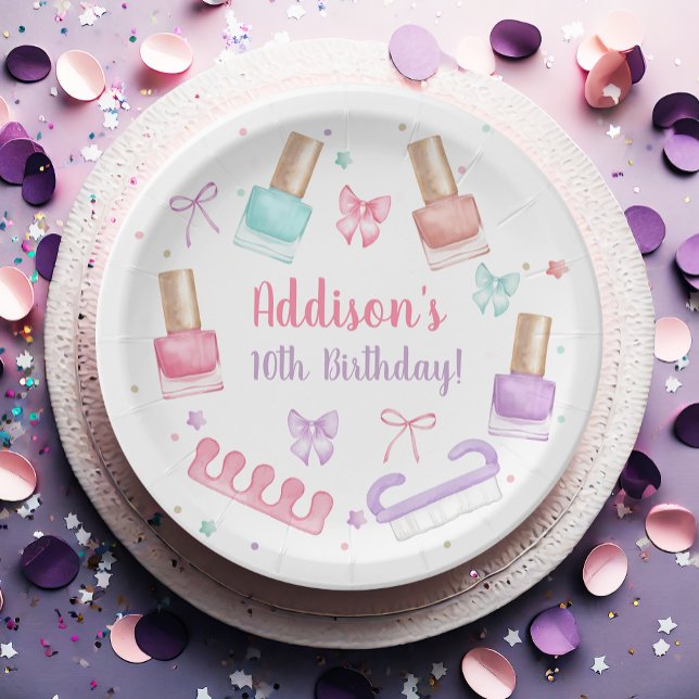 Mani-Pedi Party Manicure Pedicure Nail Polish Paper Plates (Creator Uploaded)