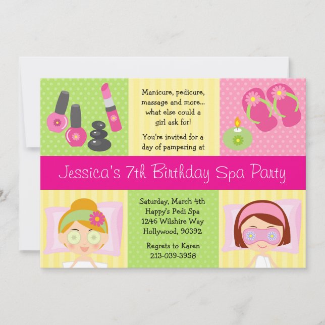 Mani Pedi Spa Birthday Party Invitation (Front)