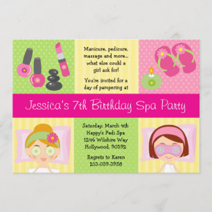 Mani Pedi Spa Birthday Party Invitation