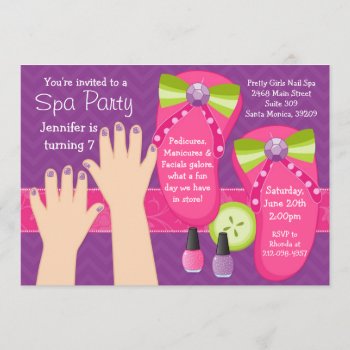 Mani Pedi Spa Birthday Party Invitation by eventfulcards at Zazzle