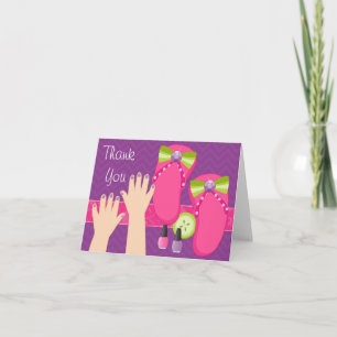 Mani Pedi Spa Birthday Party Thank You Card