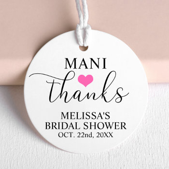 Mani Thanks Bridal Baby Shower Nail Polish Favor Tags by UniqueWeddingShop at Zazzle