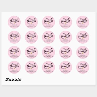 Mani Thanks Bridal Baby Shower Pink Nail Polish Classic Round Sticker ...