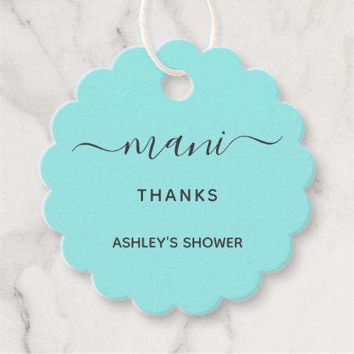 Mani Thanks Bridal Shower Manicure Favor Gift Tag