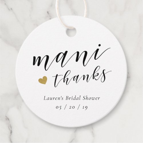 Mani Thanks Bridal Shower Nail Polish Favor Tags