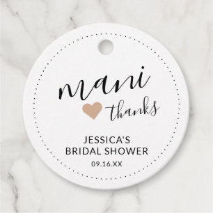 Mani Thanks Bridal Shower Nail Polish Favor Tags