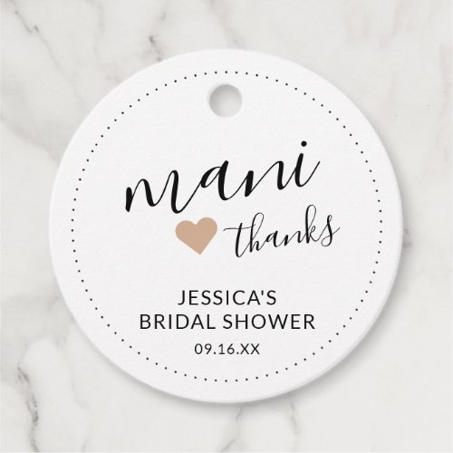 Mani Thanks Bridal Shower Nail Polish Favor Tags