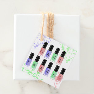 Mani Thanks Nail Polish Themed Bridal Shower Favor Tags